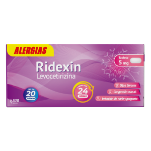 Levocetirizina - Ridexin - 5mg con 20 tabletas